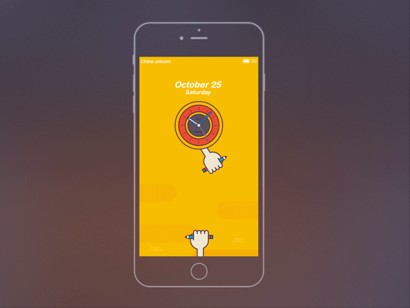 Unlock animations clock hand icon pen teamwork theme ui unlock ux