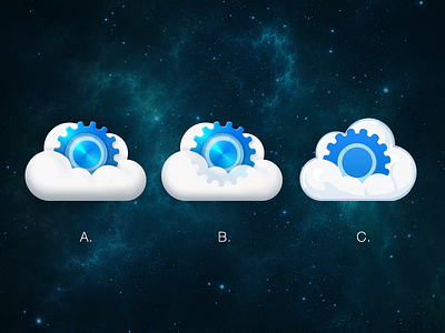 Cloud Management . Which one is better? cloud icon logo set ui up