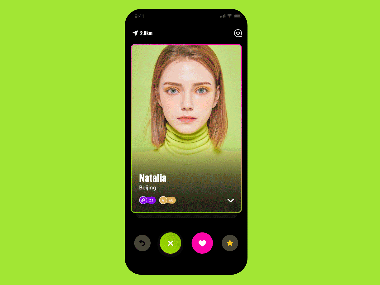Social app animation app card design green icon ue ui ux