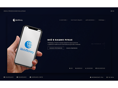 Webmoney Redesign Concept #dailyredesignchallenge 8/14