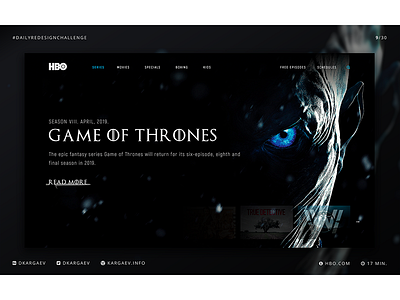 HBO Redesign Concept #dailyredesignchallenge 9/14 concept game of thrones got hbo landing redesign screen ui uiux ux web design