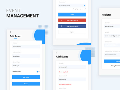 Event Management app design design graphicdesign ui