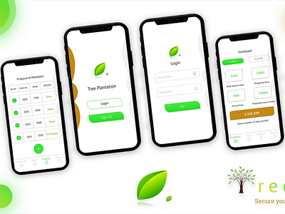Tree plantation App Design planting tree