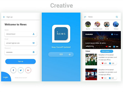 News Agency App Design