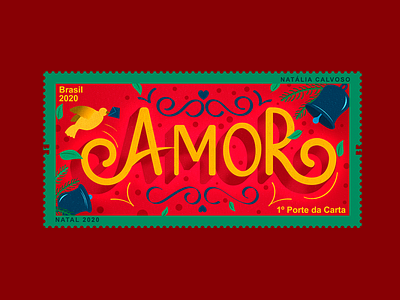Selo Amor | Correios lettering stamp