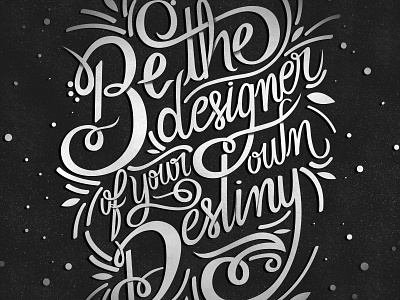 Oscar De La Renta black and white flourishing lettering quotes