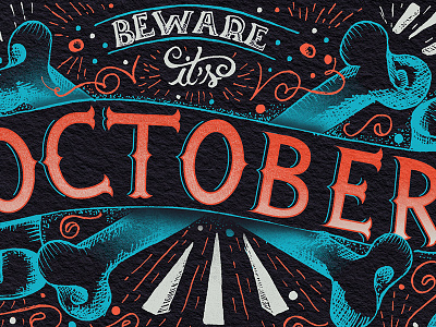 October II illustration lettering month october sketch