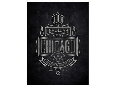 Lebowski Fest Chicago 2012 Poster bill green johnson lebowski the dude