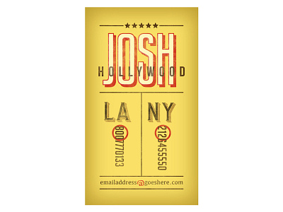 Josh Hollywood Business Card