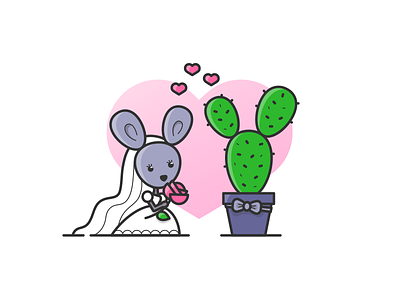 Love story illustration #1 character cute illustration love sticker vector wedding