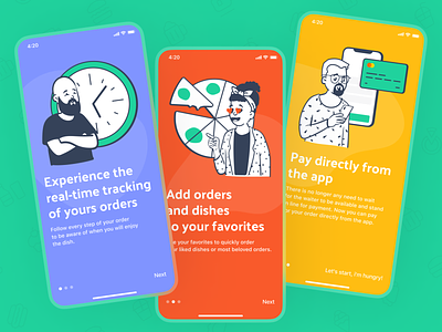 Food Ordering App — Onboarding app design figma food illustration meal mobile order restaurant ui ux