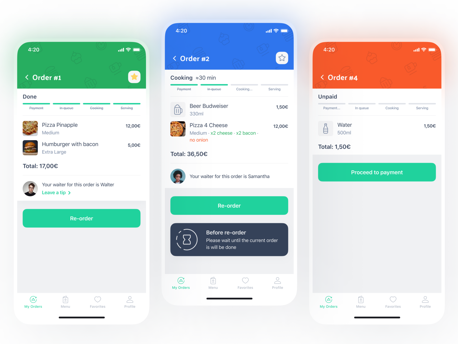 Ordering food app — Orders Status by Stas Avdeev on Dribbble