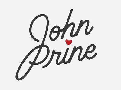 John Prine custom lettering customtype john prine prine script