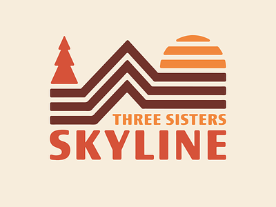 Three Sisters Skyline branding logo oregon run running sun trail trail running trailrace tree