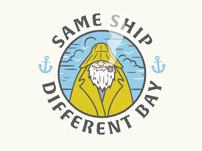 Same Ship Different Bay anchor pipe rain raincoat sailor ship