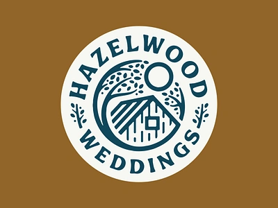 Hazelwood Weddings Badge cabin hazelwood leaves marriage married sun tree wedding wedding venue weddings