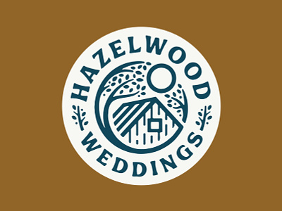 Hazelwood Weddings Badge cabin hazelwood leaves marriage married sun tree wedding wedding venue weddings