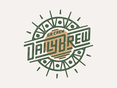 GR Crew Daily Brew Badge badge branding custom illustration logo patch run running texture type