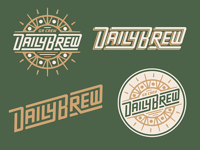 Ginger Runner Daily Brew Branding badge branding design logo run running show streaming sun texture vector