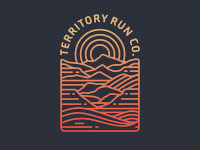 Territory Run Co. Shirt and Patch apparel badge badge design branding oregon patch run running sun texture trail