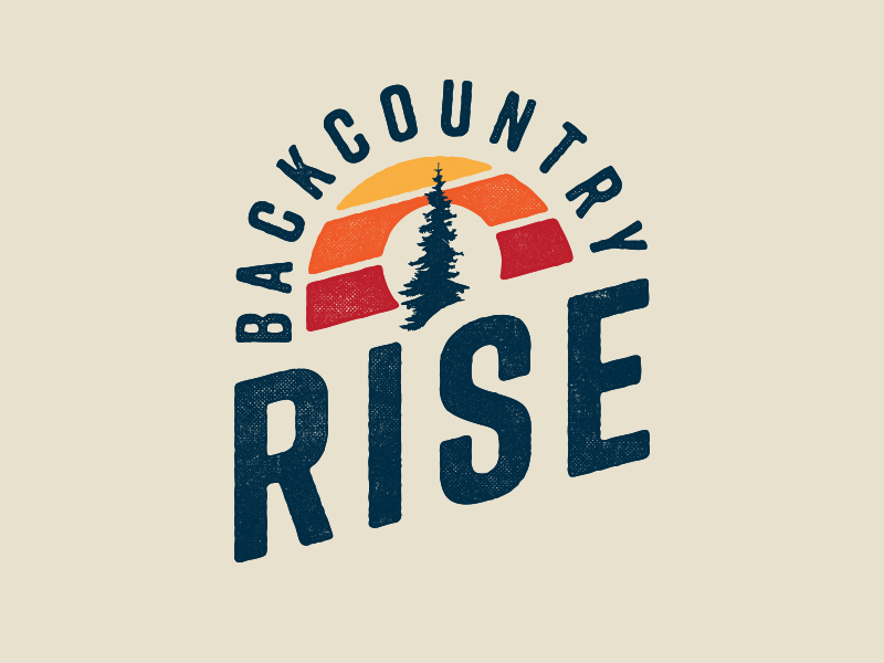 Backcountry Rise trail running washington running race run logo sunset sun rise backcountry tree badge