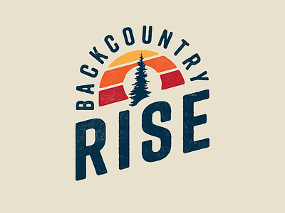 Backcountry Rise backcountry badge logo race rise run running sun sunset trail running tree washington