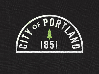 City of Portland badge oregon portland rose city sidewalk stamp stumptown tree