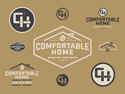 Comfortable Home boise branding builder construction home house idaho monogram remodeling texture typography