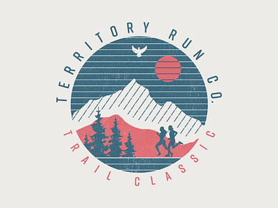 Trail Classic adventure badge mountains patch retro run shirt texture trail trees vintage