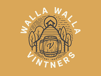 Walla Walla Vintners 2 badge barn farm field patch vineyard vintners walla walla washington wine