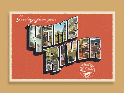 Home River Postcard fish freshwater kayak oregon postcard river rivers vintage water