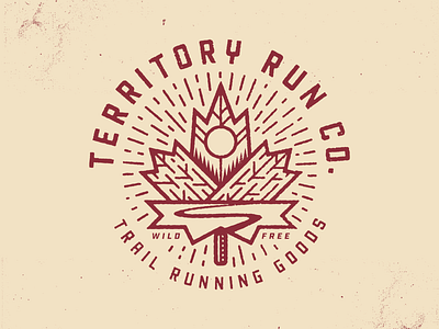 Territory Autumn Trails II badge illustration oregon run running sun texture trail running