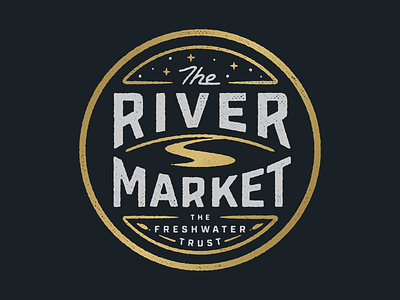 The River Market badge christmas design holiday logo market oregon river stars typography