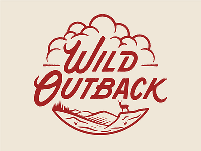 Wild Outback 50k badge clouds illustration logo oregon run running texture trail tree ultra ultrarunning