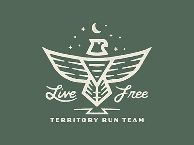 Live Free bird illustration phoenix pnw run run wild running team territory run co trail running wild wilderness