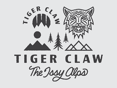 Tiger Claw Branding badge branding illustration logo running sun texture tiger trail trail running tree type vector washington