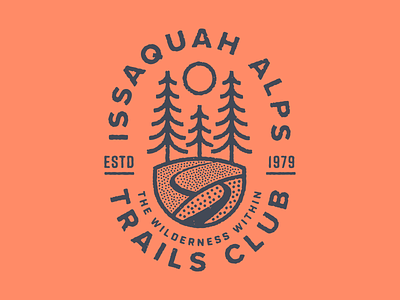 Issaquah Alps Trails Club I badge explore hike illustration nature running sun trail tree trees washington washington state wilderness