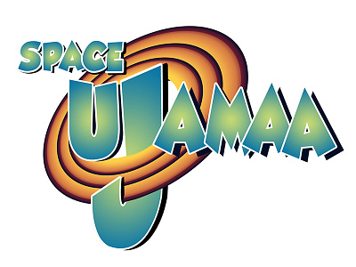 "Space Ujamaa" Logo illustration logo photoshop space jam stanford throwback