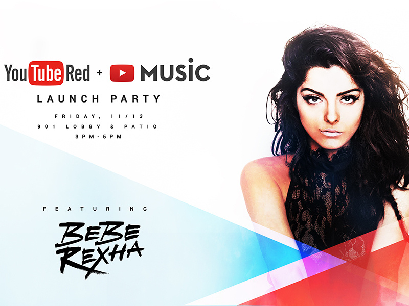 YouTube Red + Music Launch Party launch bebe rexha youtube music youtube red youtube