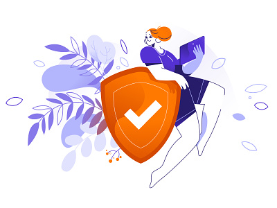 Avast browser doodle avast browser character design doodle flat illustration security woman