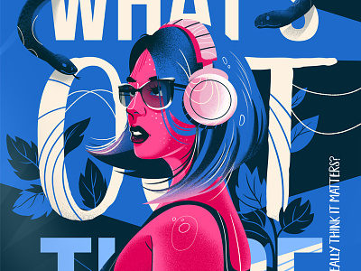 What's out there? animation character clean editorial illustration serpent snake snakes ui woman