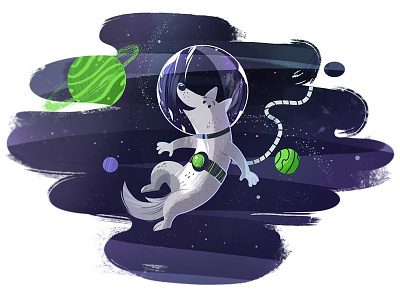 Space doggie astronaut cosmos dog fiction future kids planet planets saturn science space spacecraft