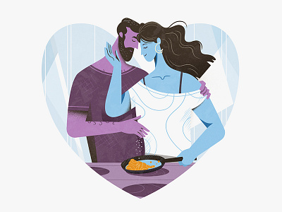 Cooking together character clean cooking couple design flat illustration minimalistic together ui website