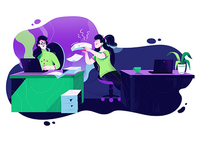 BGŻ BNP Paribas - Help your friend advertisement bank character clean colorful communication detailed green help illustration purple uiillustration women work