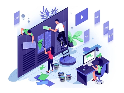 UI Design backend coding frontend illustration painting people purple ui uidesign uiuxdesign website