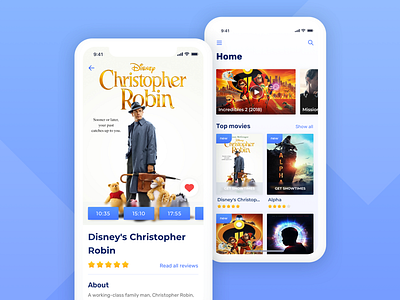 Movie Booking App app cinema clear design mobile movie ui ux