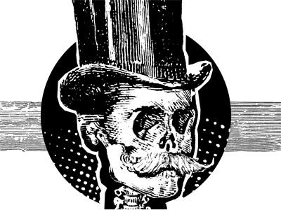 Skeleton Uncle moustache skeleton