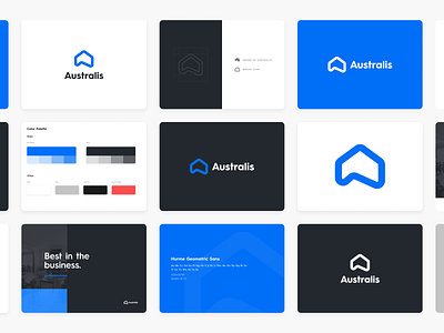 Australis - Real Estate australia brand brand identity branding exploration figma guidelines house icon logo logotype minimal branding palette real estate