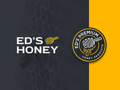 Ed's Honey 🍯 badge bee brand brand identity branding clean figma honey logo logotype minimal branding vintage
