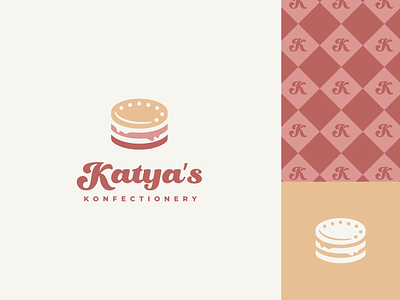 Katya's Konfectionery bakery brand brand identity branding cake cake shop figma logo logotype mark minimal branding sweets